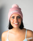 Brûler Beanie Bobble Hat | DUSKY PINK